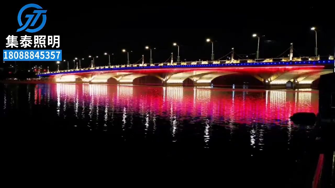 小桥流水亮化桥梁亮化工程rgbw全彩线条灯同步渐变