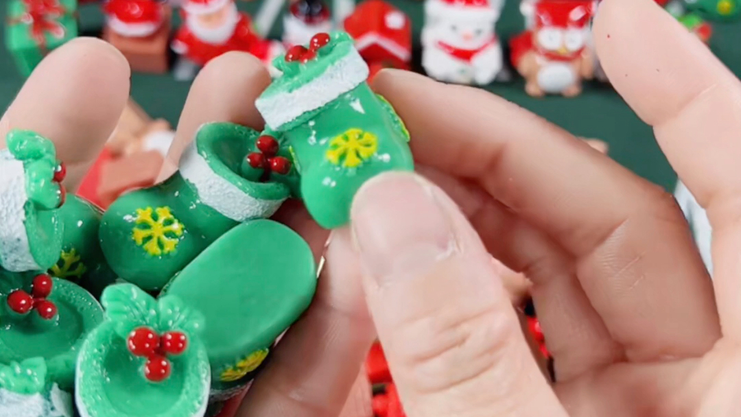 1118diy圣诞节绿色袜子