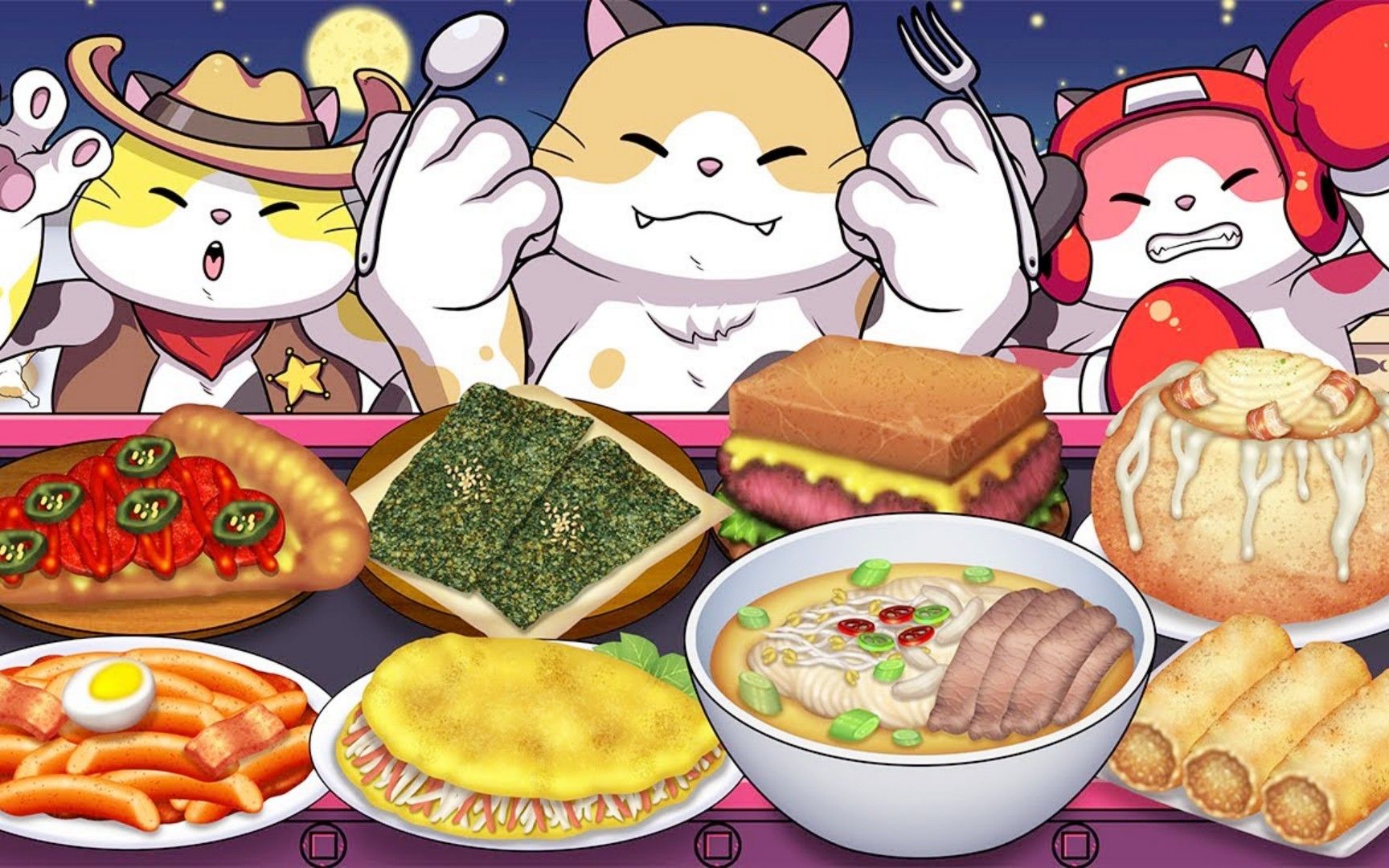 美食动画:流水席食品神秘变装挑战赛,吃完还能变身,好神奇!