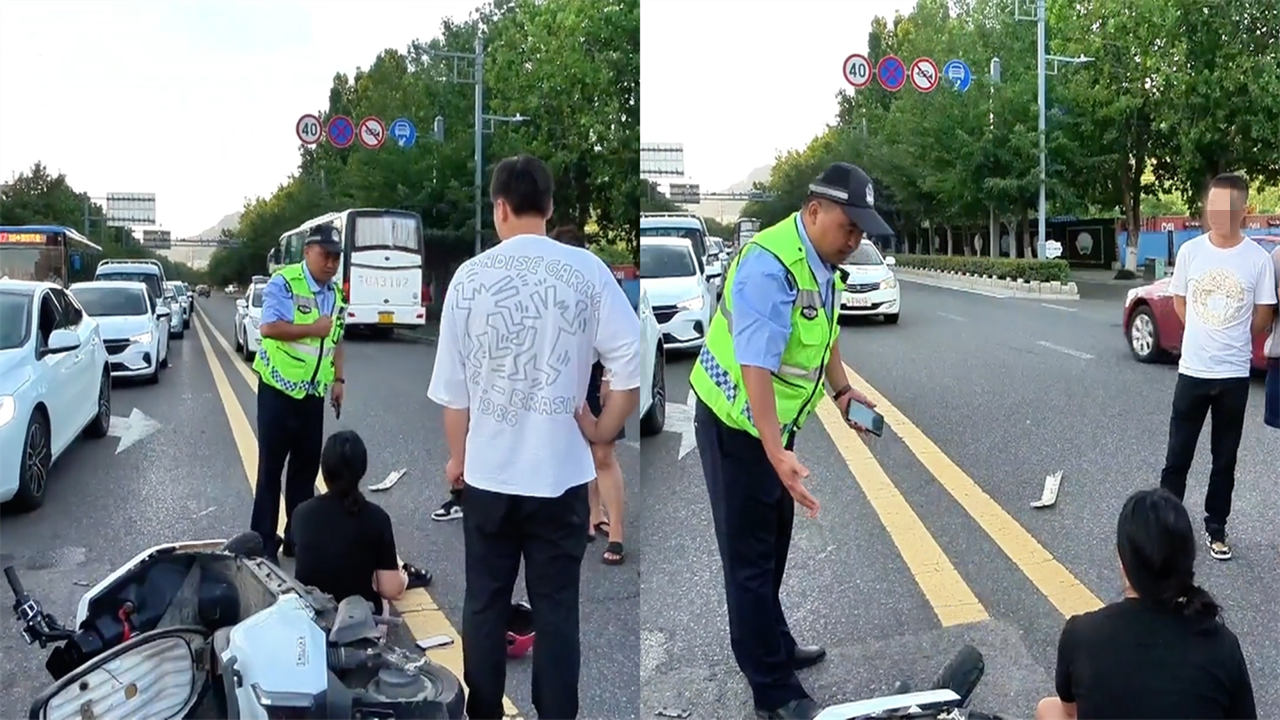 女子骑电动车横穿马路被撞,交警:电动车全责,撞死了也是这样哔哩哔哩bilibili