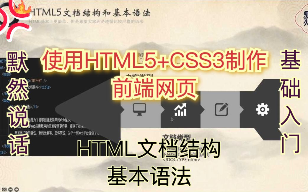 默然说话使用HMLT5+CSS3制作前端网页6html5基本结构与语法简介哔哩哔哩bilibili