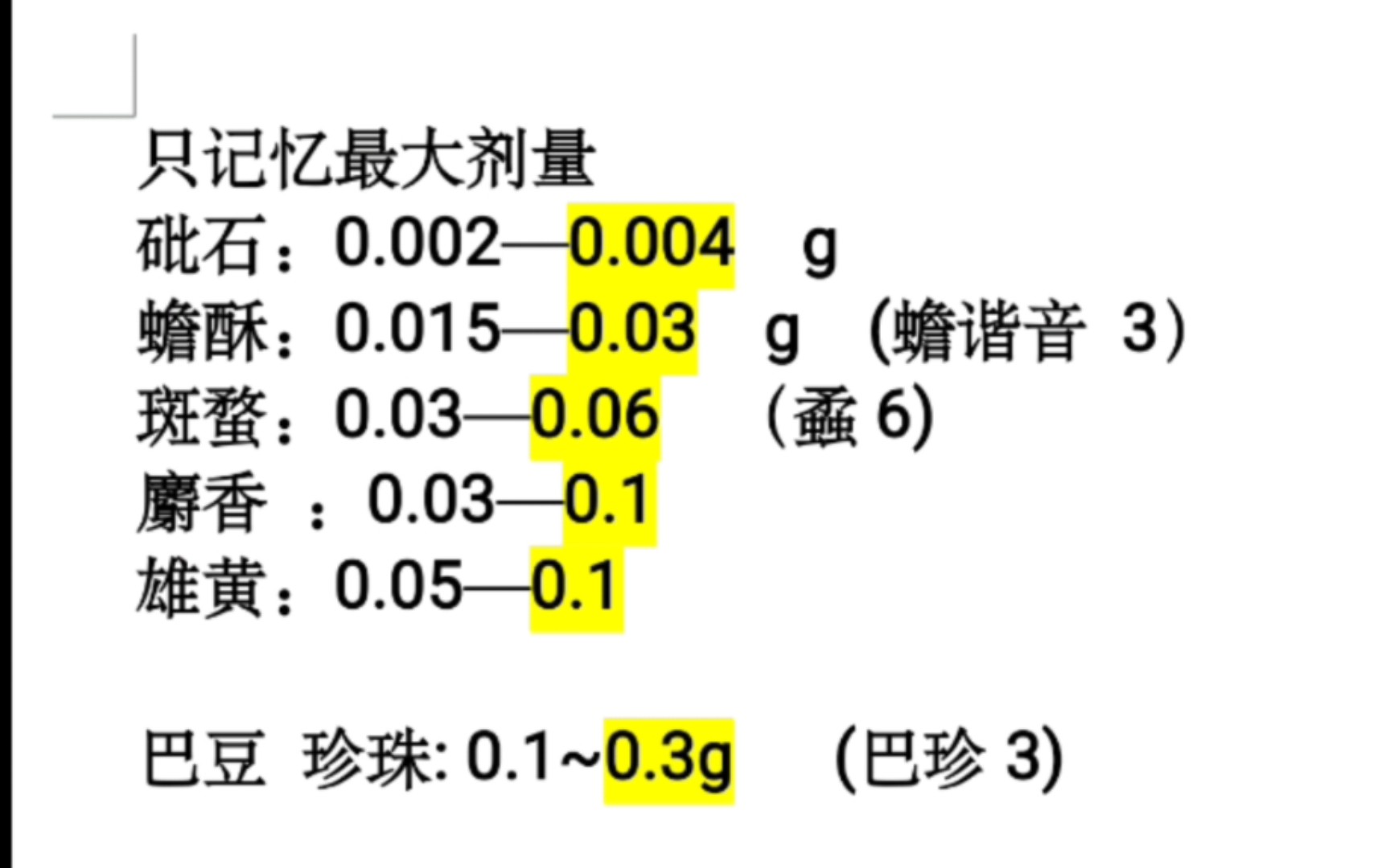 [图]【中医考研之中药篇】中药剂量大总结 仅仅一道单选题 适当记忆