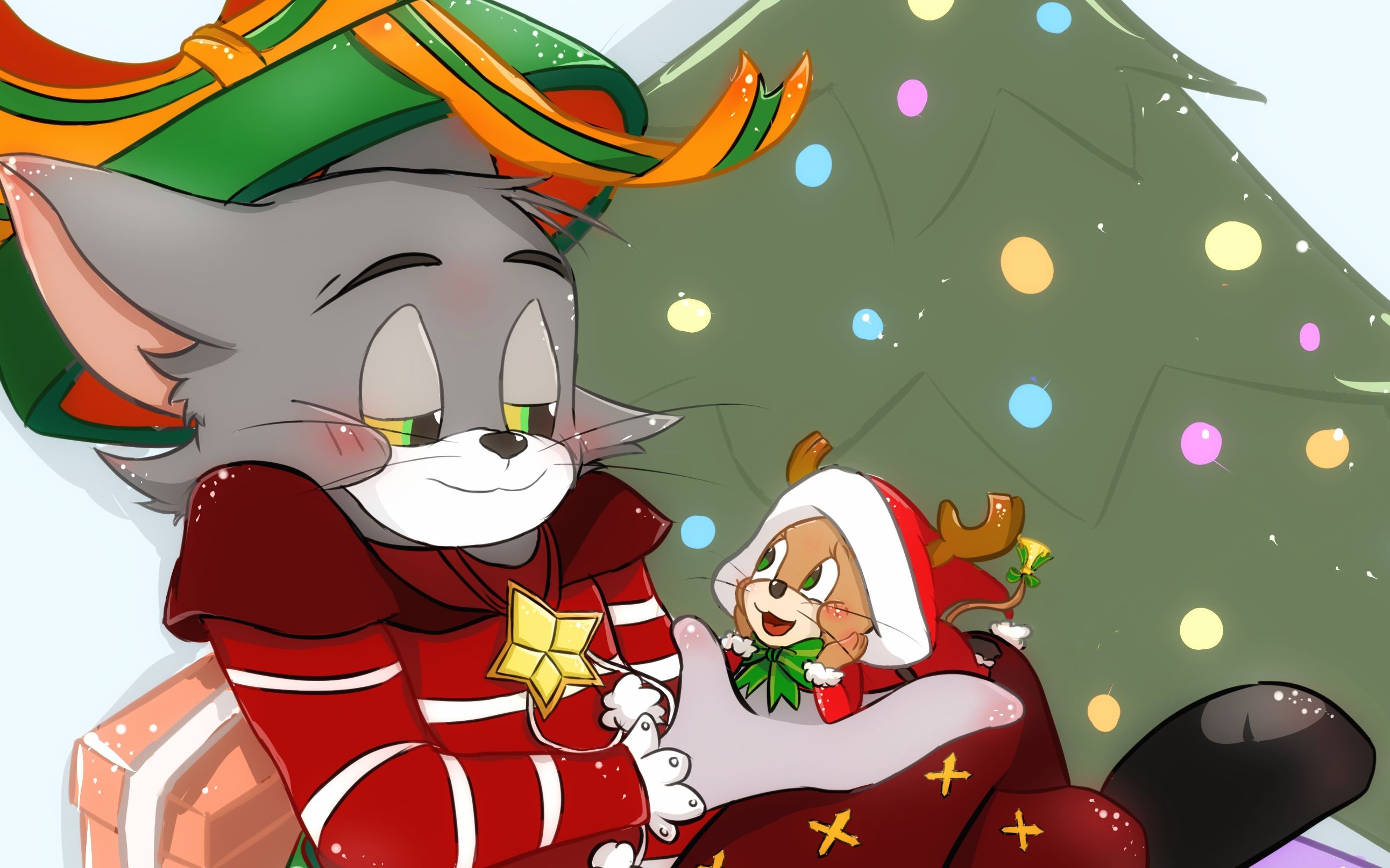 猫和老鼠绘画视频圣诞汤姆杰瑞