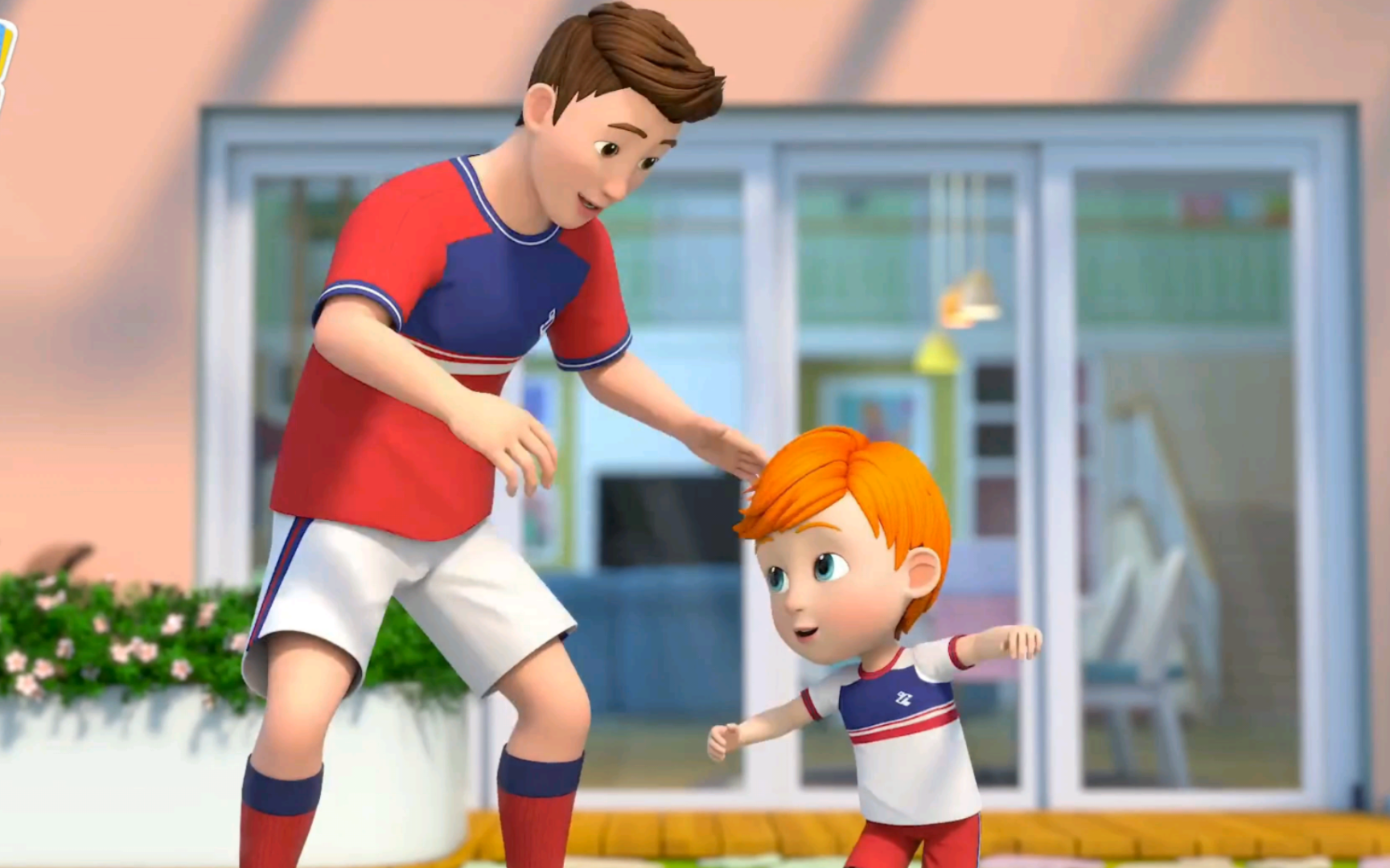 【超级宝贝jojo】踢足球～踢足球把花盆踢坏了,看爸爸如何带宝贝去