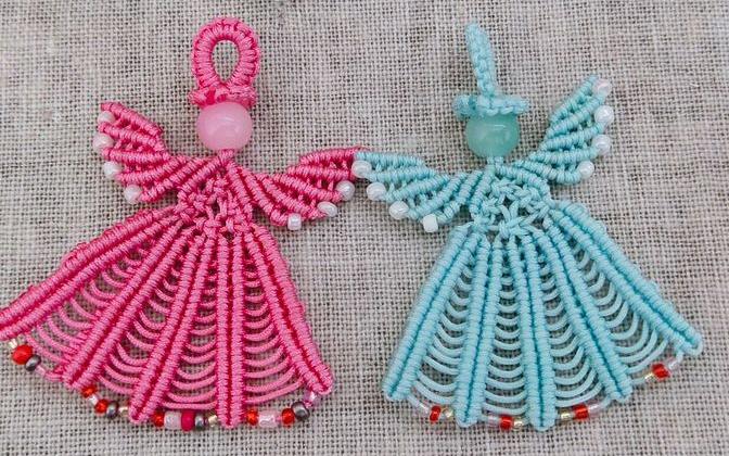 手工编绳小天使吊坠可爱又百搭