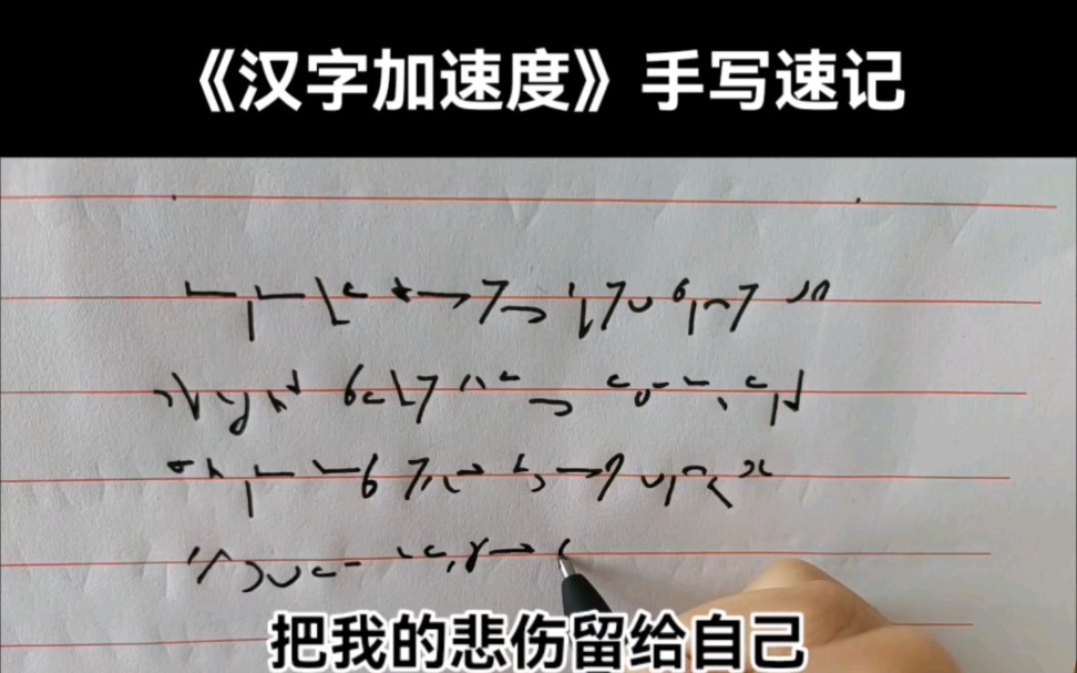 汉字加速度手写速记初学单字字符练习哔哩哔哩bilibili