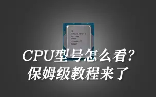 Download Video: 看不懂CPU型号的小伙伴这个视频千万不要错过!