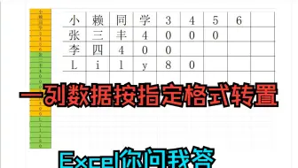 《Excel你问我答》一列转多行,按指定内容转置,一列转成不同长度的行,列转行,内容分组转成行