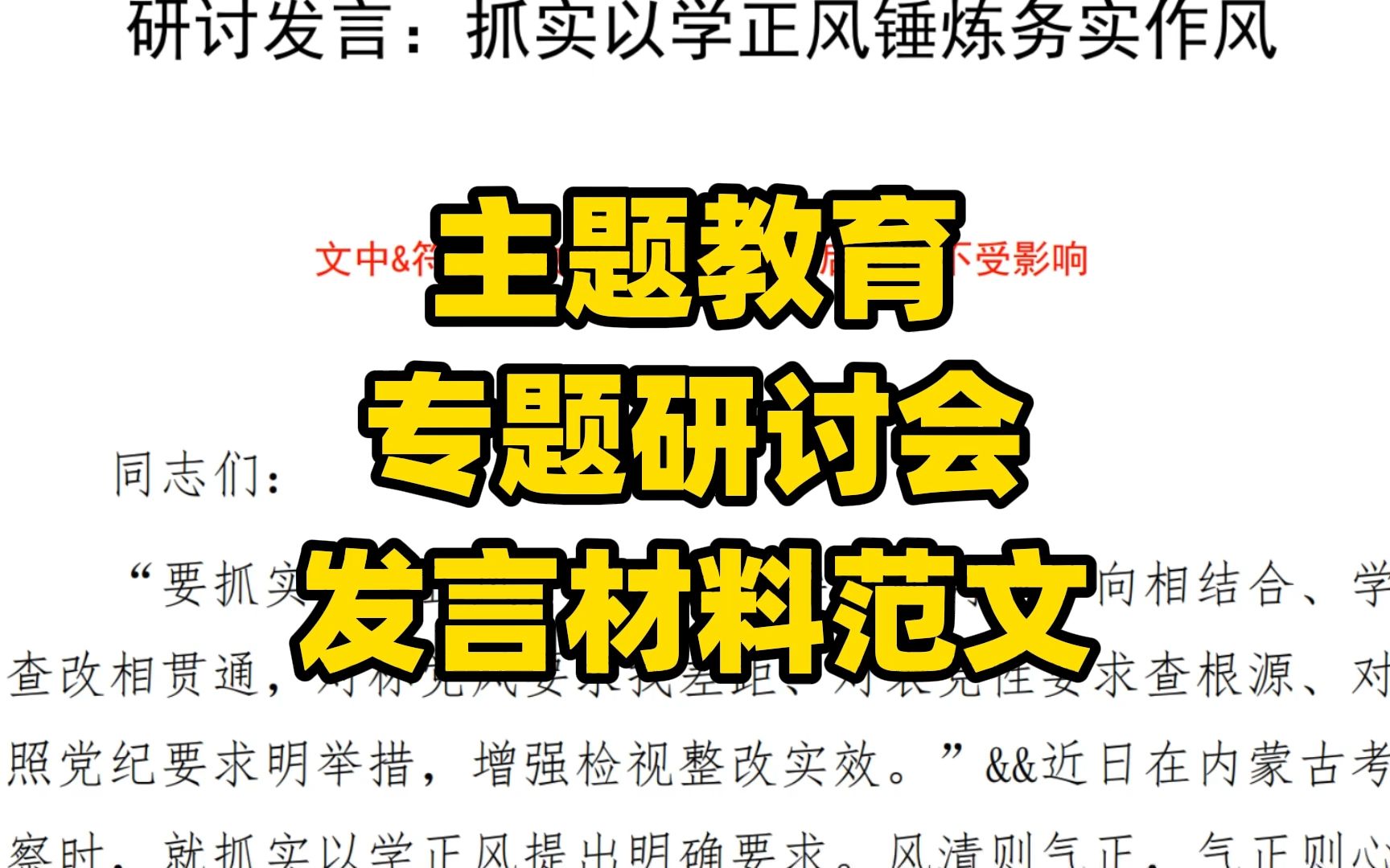 主题教育研讨会发言材料范文,抓实以学正风 锤炼务实作风哔哩哔哩bilibili