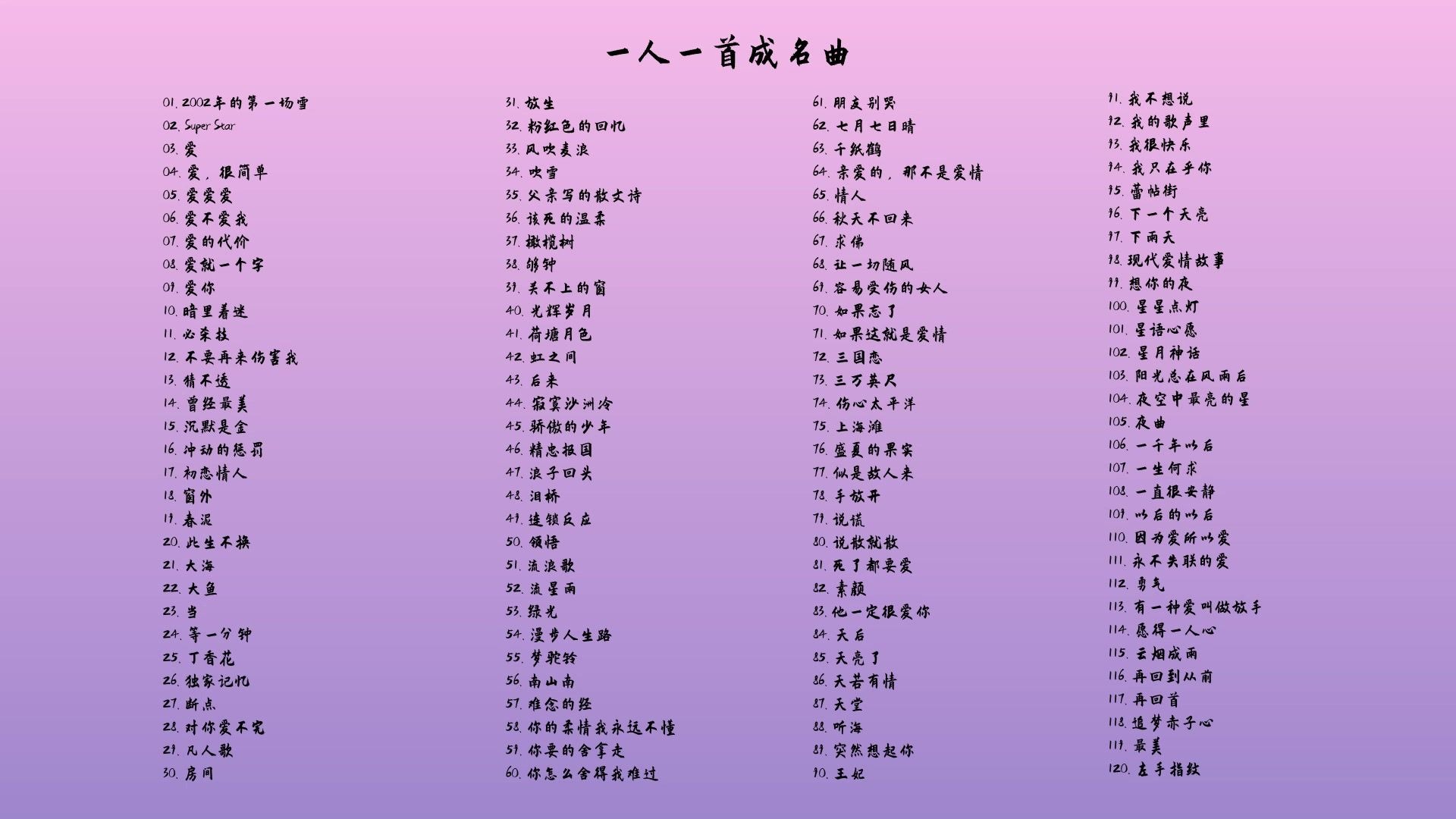 708090后经典老歌合集一:120首一人一首成名曲 #老歌 #经典音乐