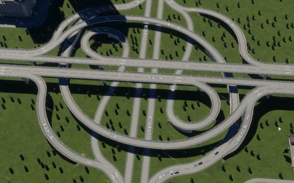 【都市天际线2】萌新手搓的第一个立交桥