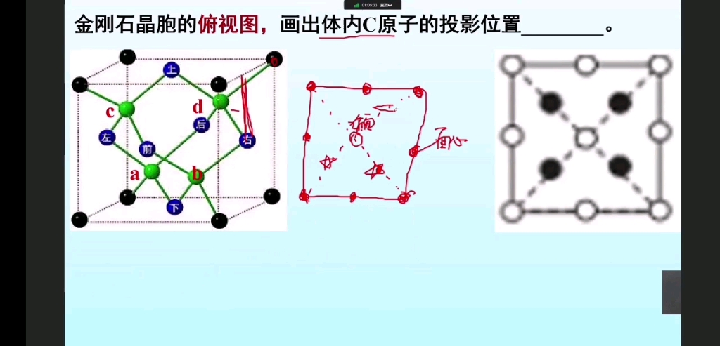 [图]金刚石体对角线方向投影（自留）