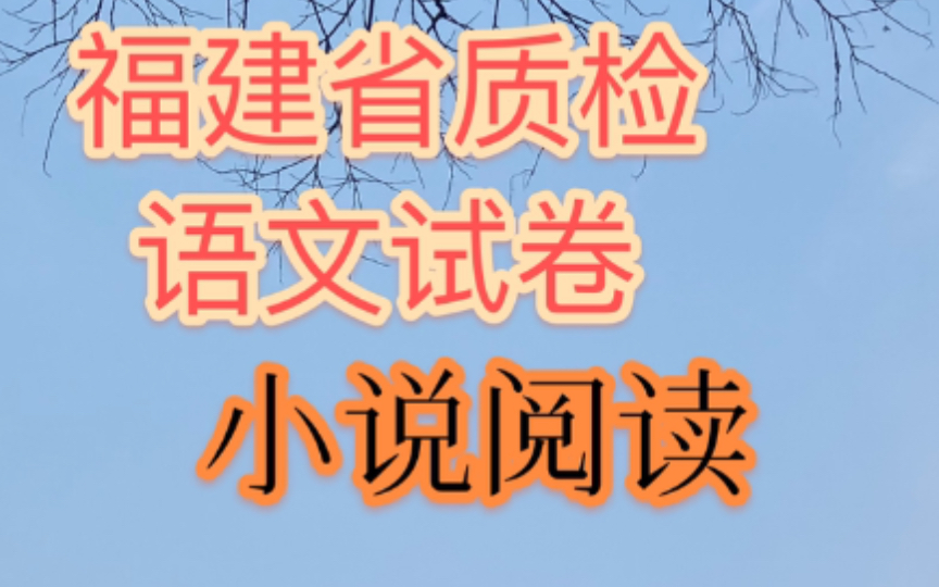 2022年各地模拟卷质检卷讲评系列|第四期|福建省质检|小说阅读部分|沉浸式做题与讲解哔哩哔哩bilibili