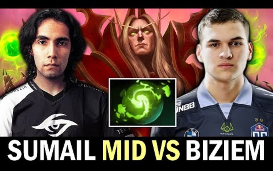 [Dota2] Sumail 中单紫猫对阵OG 16岁小将Biziem 卡尔!哔哩哔哩bilibili