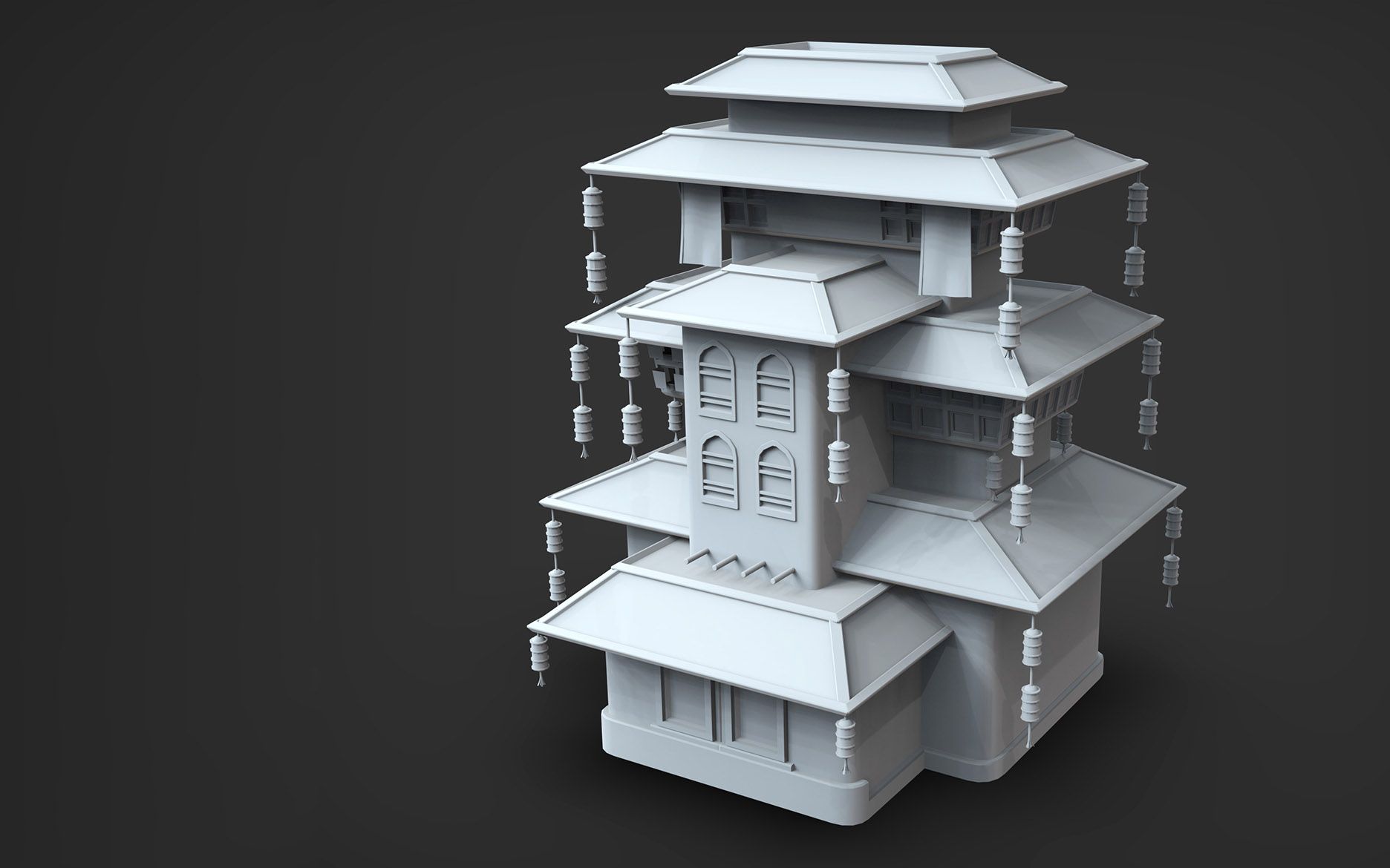 【3dmax场景建模】写实古风建筑建模,零基础也能看懂的新手教程