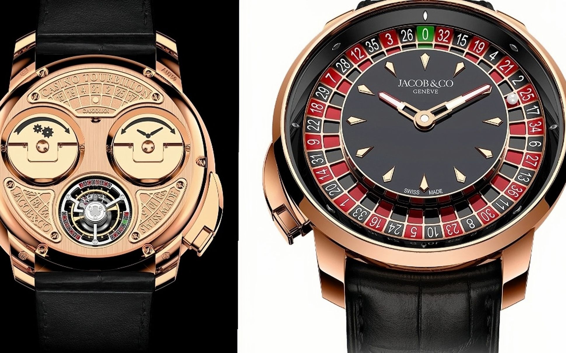 jacob&co捷克豹背置陀飞轮"拉斯维加斯轮盘赌桌面"极具创意腕表