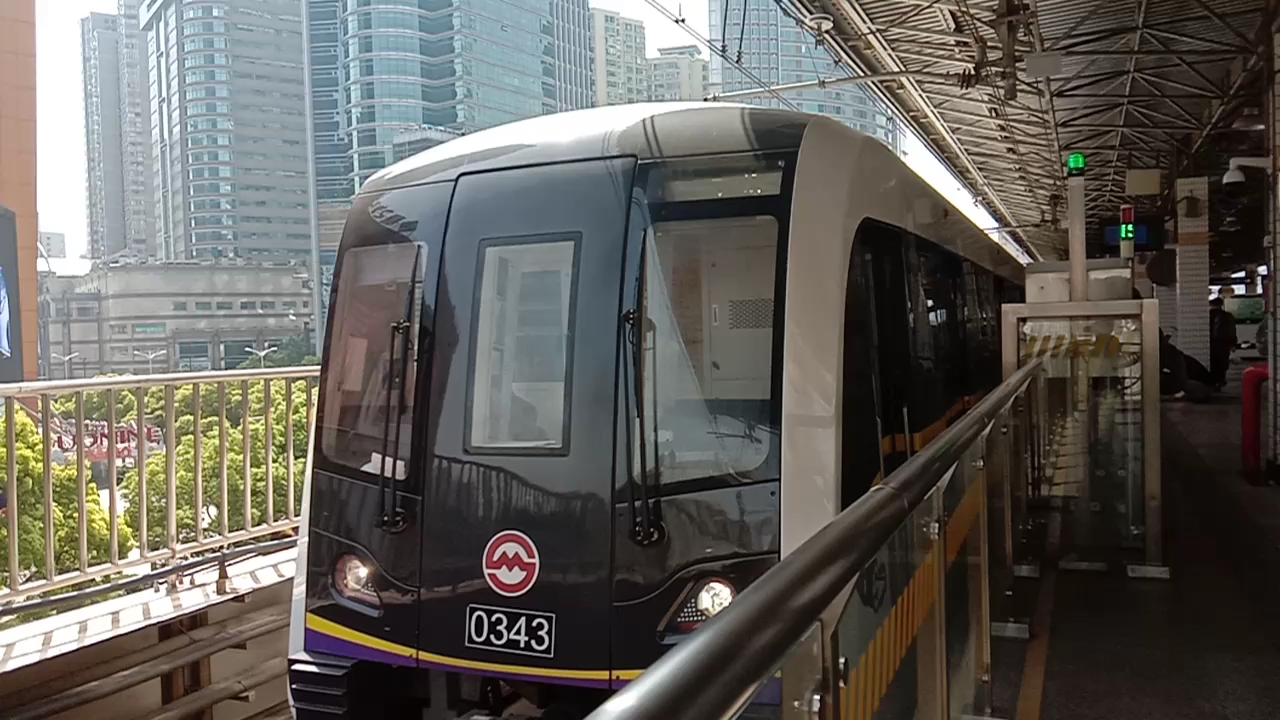 上海地铁3号线0343江杨北路方向中山公园出站