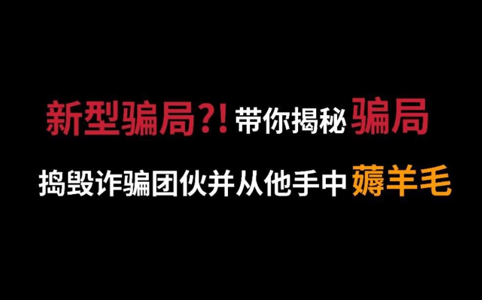 【斗智斗勇01】新型骗局?UP带你潜入诈骗组织,逐步揭秘曝光并薅他羊毛!哔哩哔哩bilibili