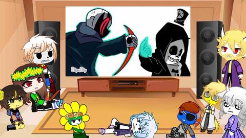 UNDERTALE & UNDERFELL REACT TO VHS!SANS VS WIKI!SANS (REQUEST