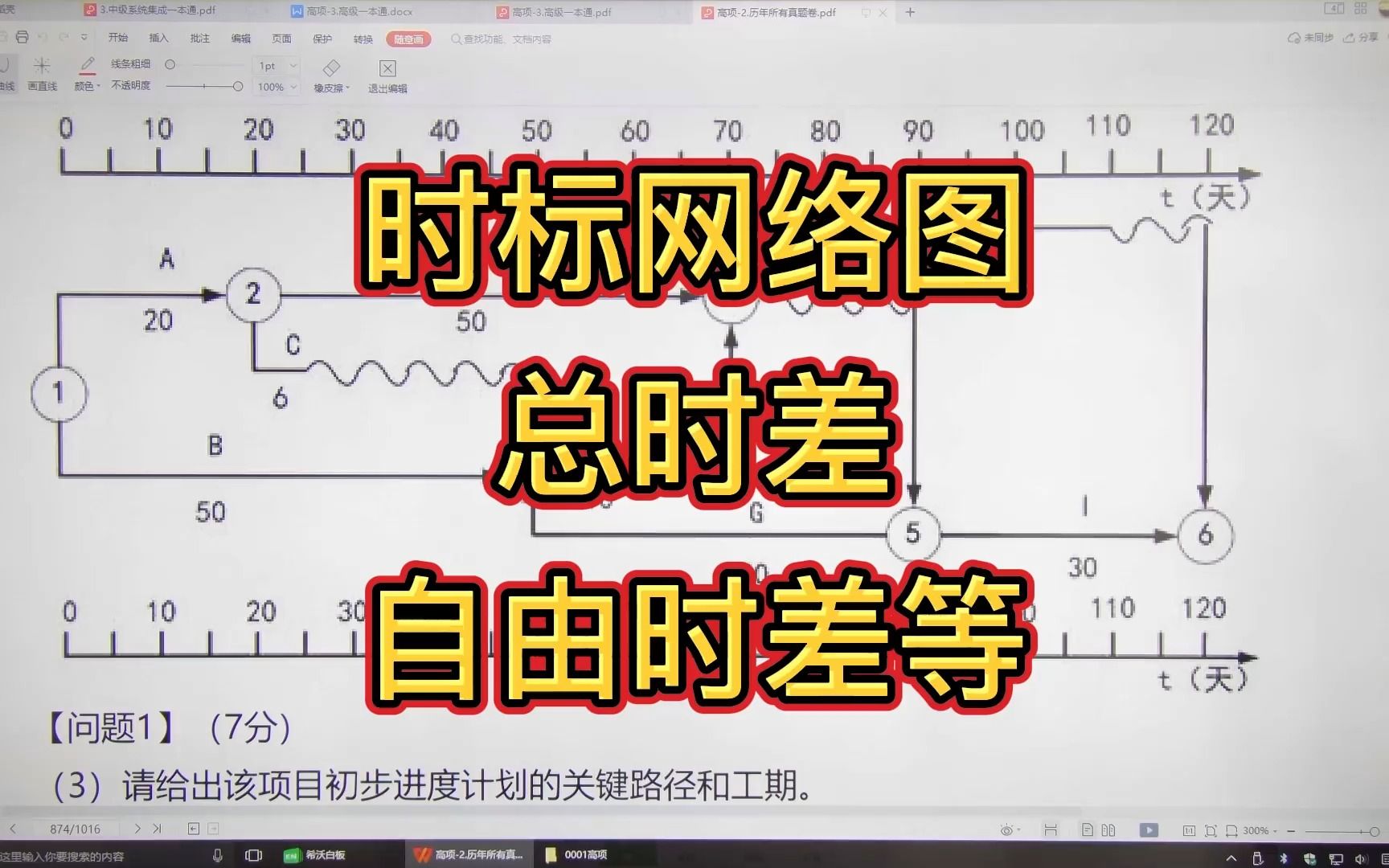 时标网络图怎么看总时差、自由时差哔哩哔哩bilibili