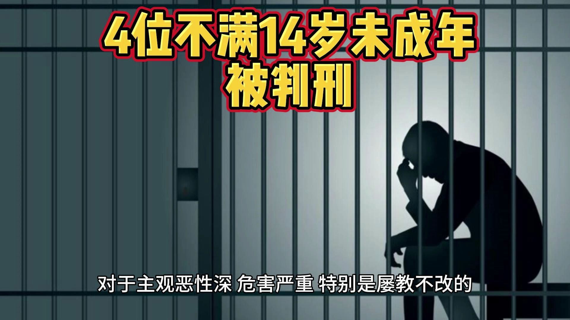 [图]4位不满14岁未成年被判刑 该惩处的依法惩处，发挥警示教育作用