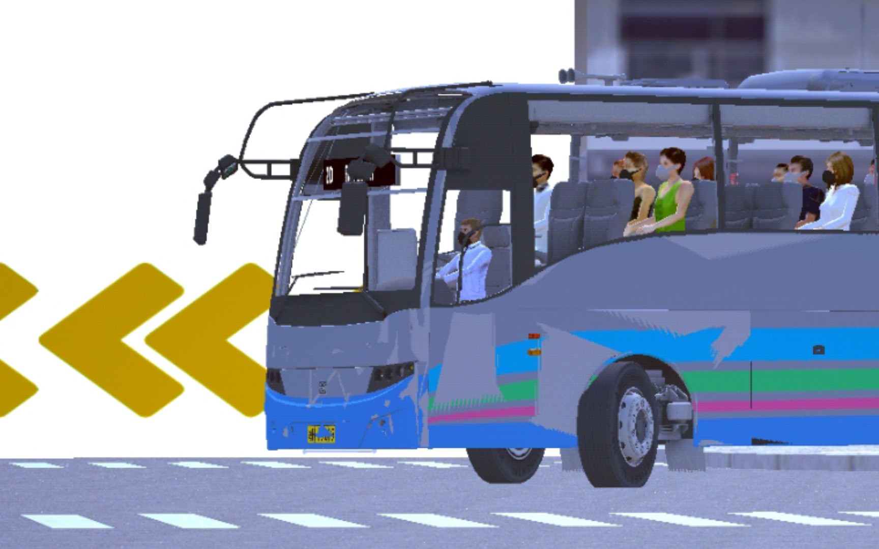 【pbsc】大客跑无轨电车线.驾驶西沃9300v行驶于barao20路.