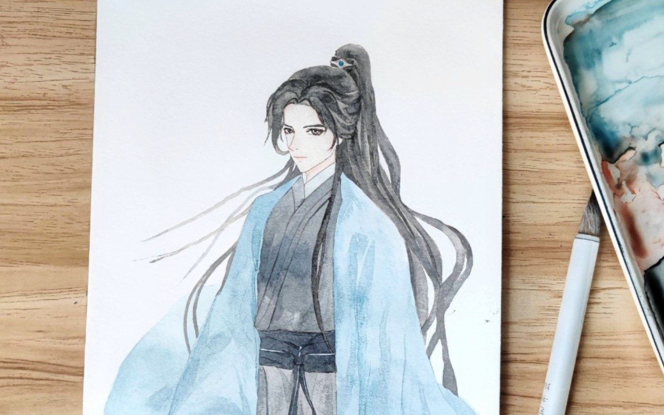 水彩临摹山河令周子舒阿絮老婆