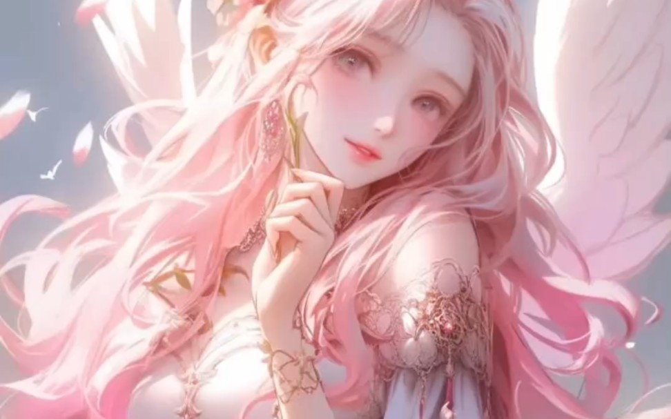 唯美头像|唯美纯净天使羽翼蔷薇花朵美少女3