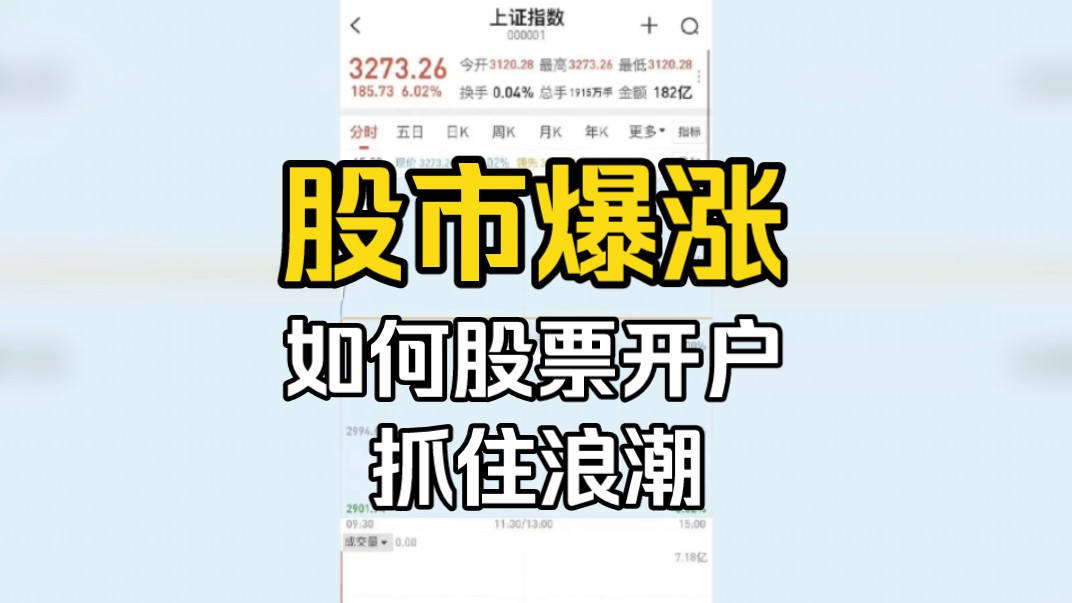 股市爆涨,每人平均赚4.7万!要想炒股如何开户?哔哩哔哩bilibili