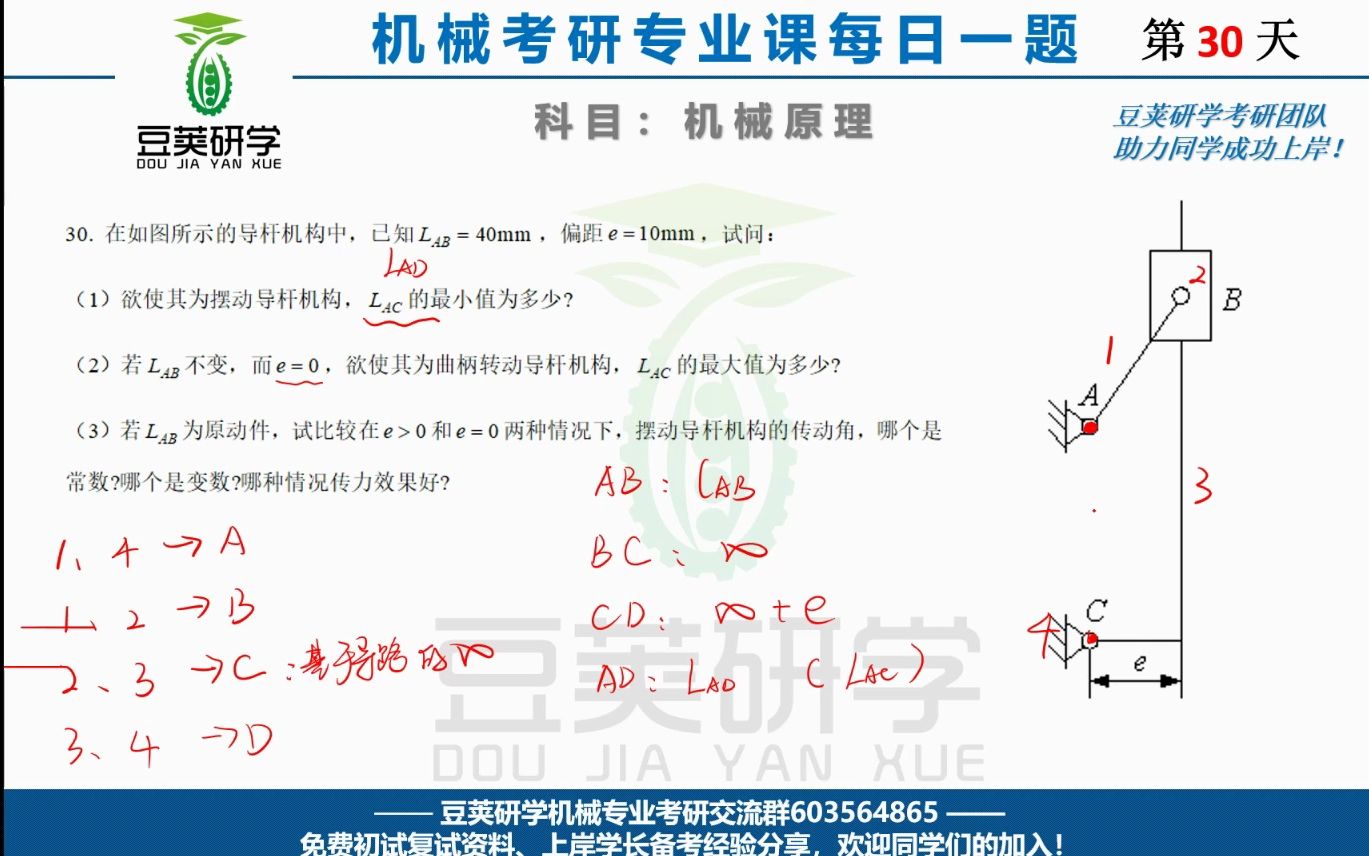 机械原理考研每日一题——转动/摆动导杆机构哔哩哔哩bilibili