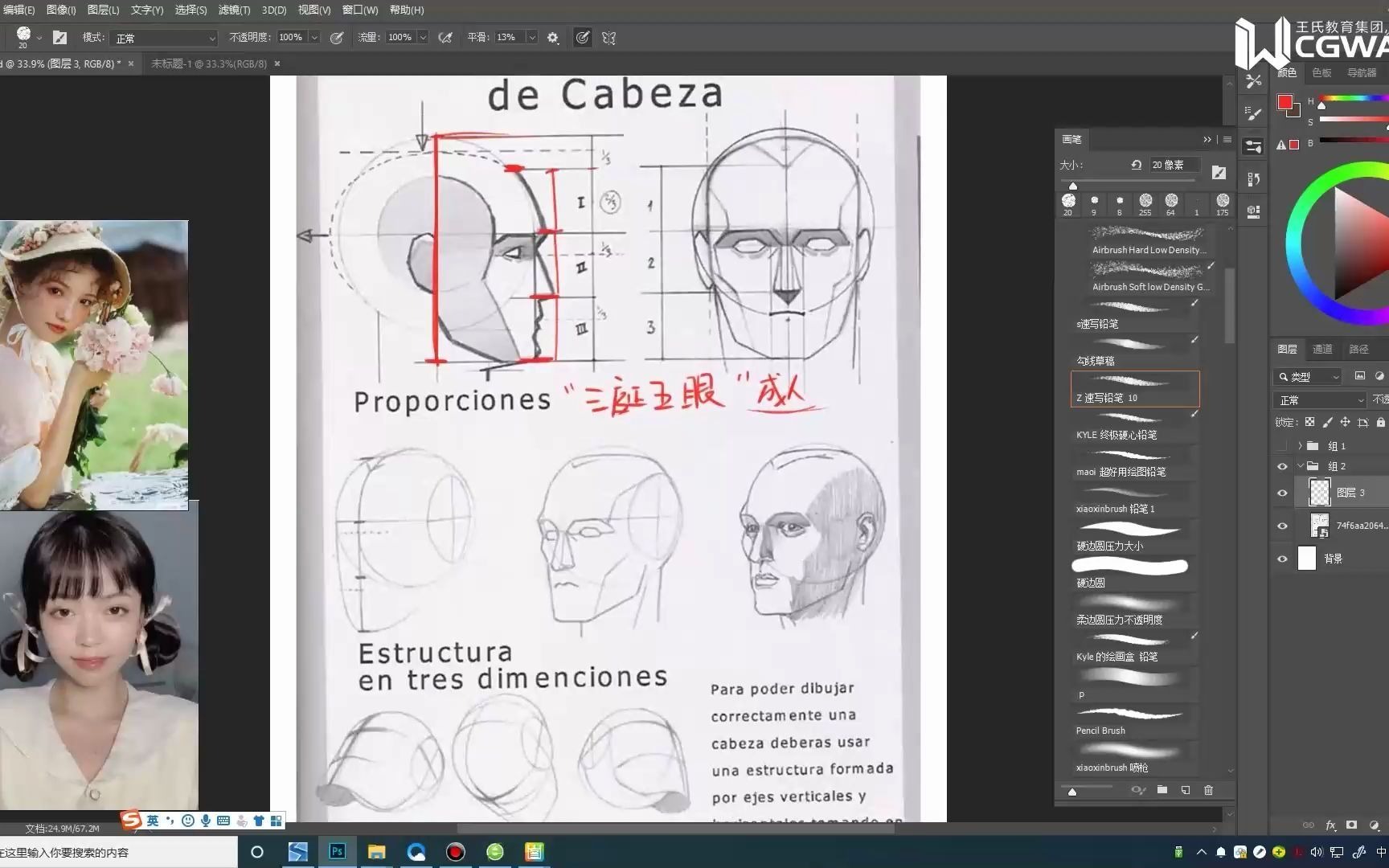 【王氏教育绘画干货】商业插画成长路线:人物头像讲解(教学部分)哔哩哔哩bilibili