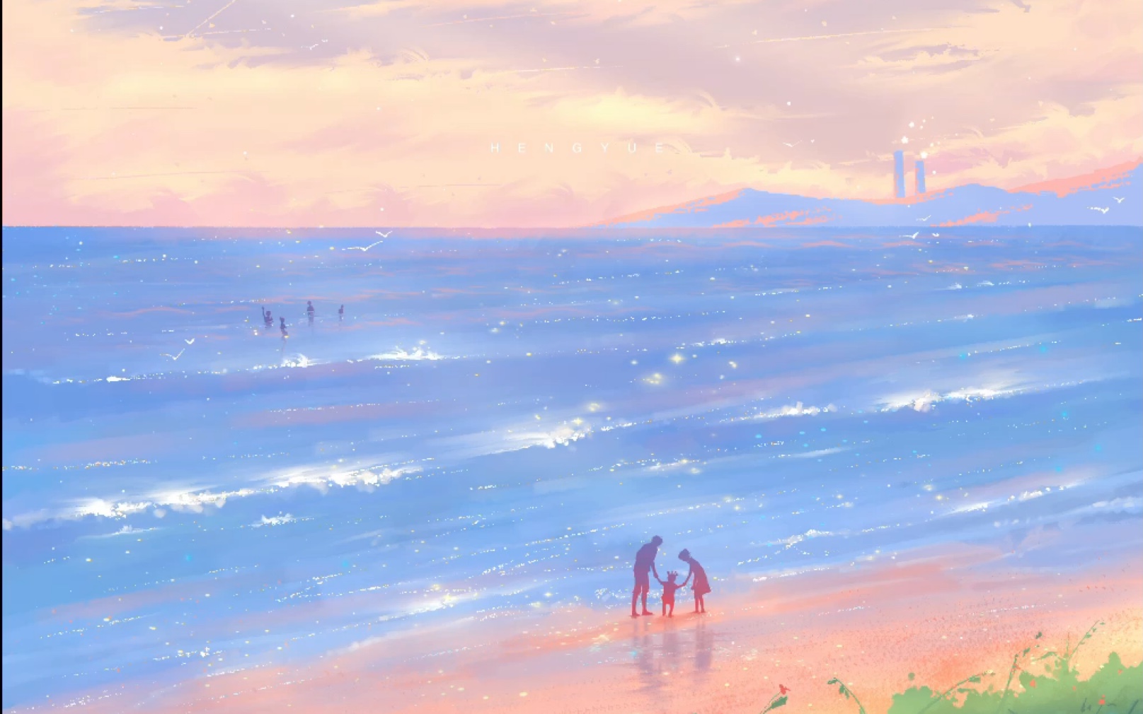 活动作品ipad绘画海边悠闲时光