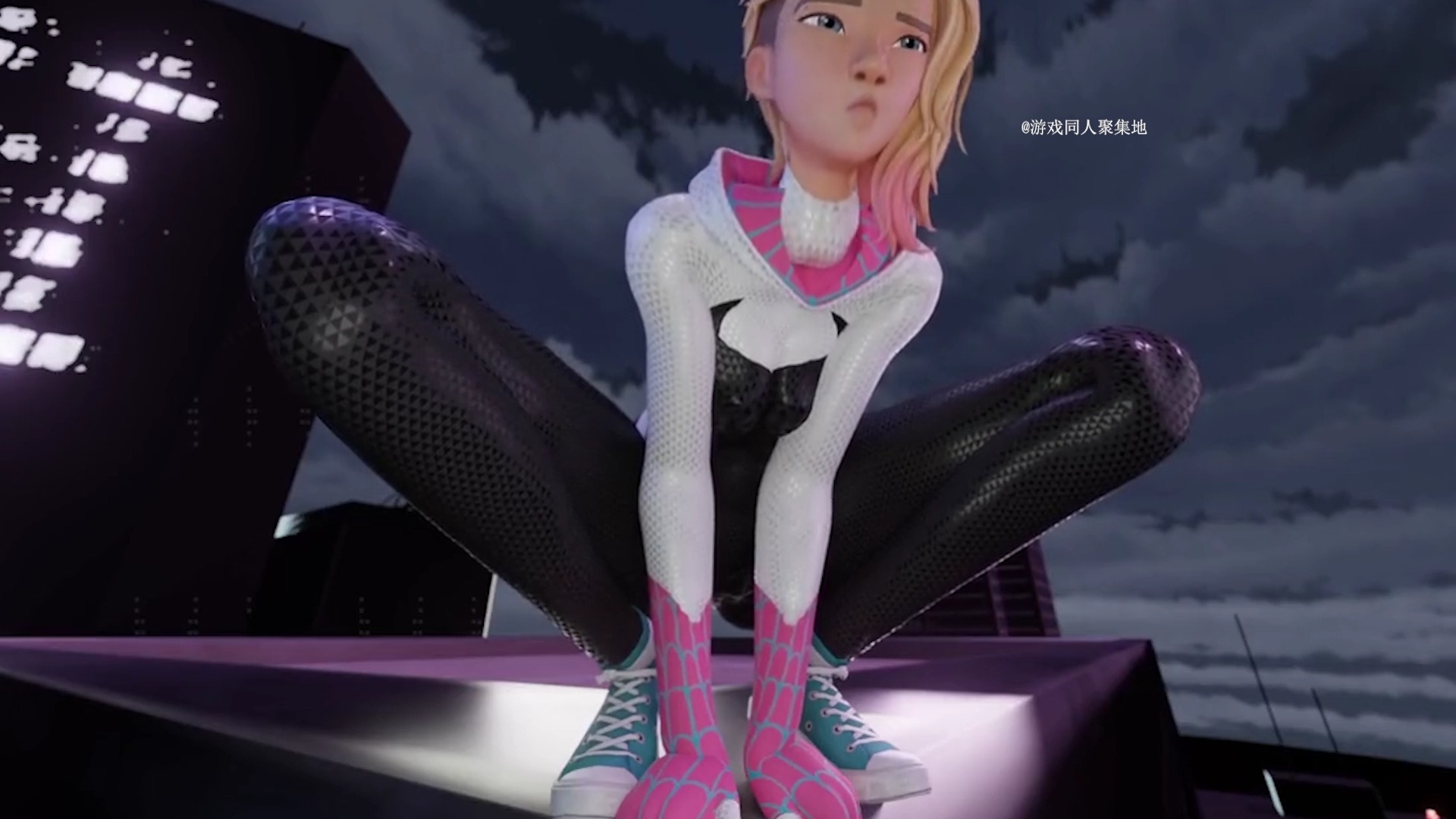 【3d/同人/格温】女蜘蛛侠格温被毒液偷袭