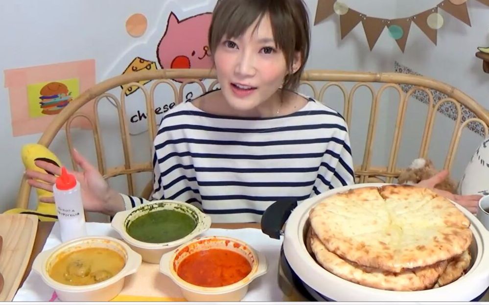 木下大胃王★奶酪烤饼 黄油咖哩鸡等三种咖喱共计4kg 9686kcal_哔哩