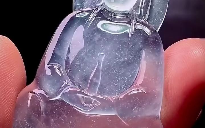 许群豪大师作品,玻璃种木那翡翠观音