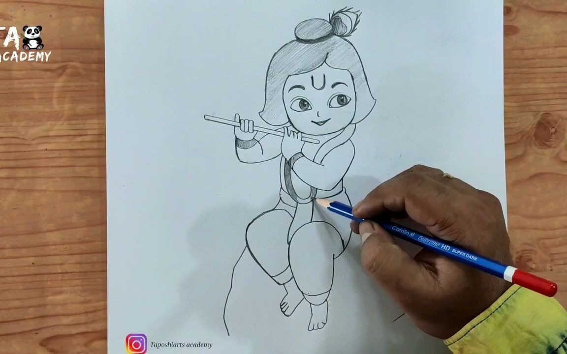 【爱上简笔画】可爱的 bal krishna 铅笔画,好可爱哔哩哔哩bilibili