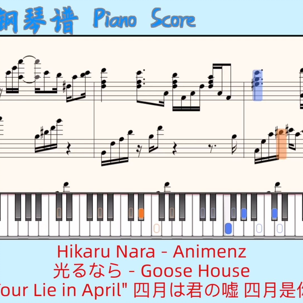 hikaru nara Sheet Music - hikaru nara Score •