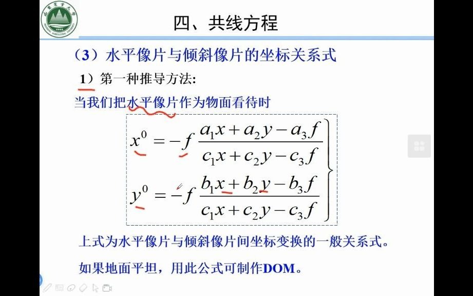 《摄影测量学》第06次课 2.3共线方程2应用2.4像点位移哔哩哔哩bilibili