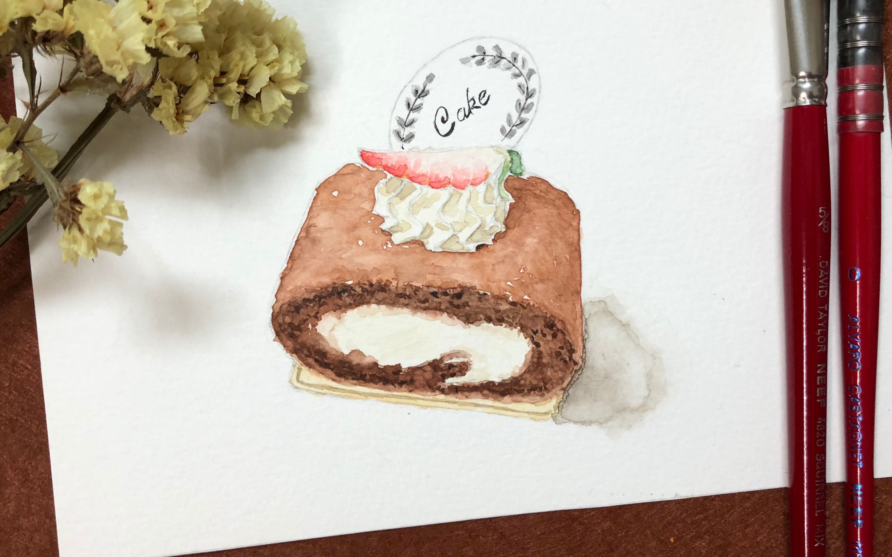 彩绘蛋糕卷图案素材图片