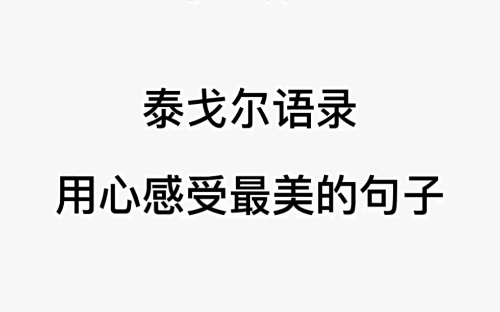 泰戈尔诗集中的唯美句子 让人有一种向往的感觉 美美的句子很舒服哔哩哔哩bilibili