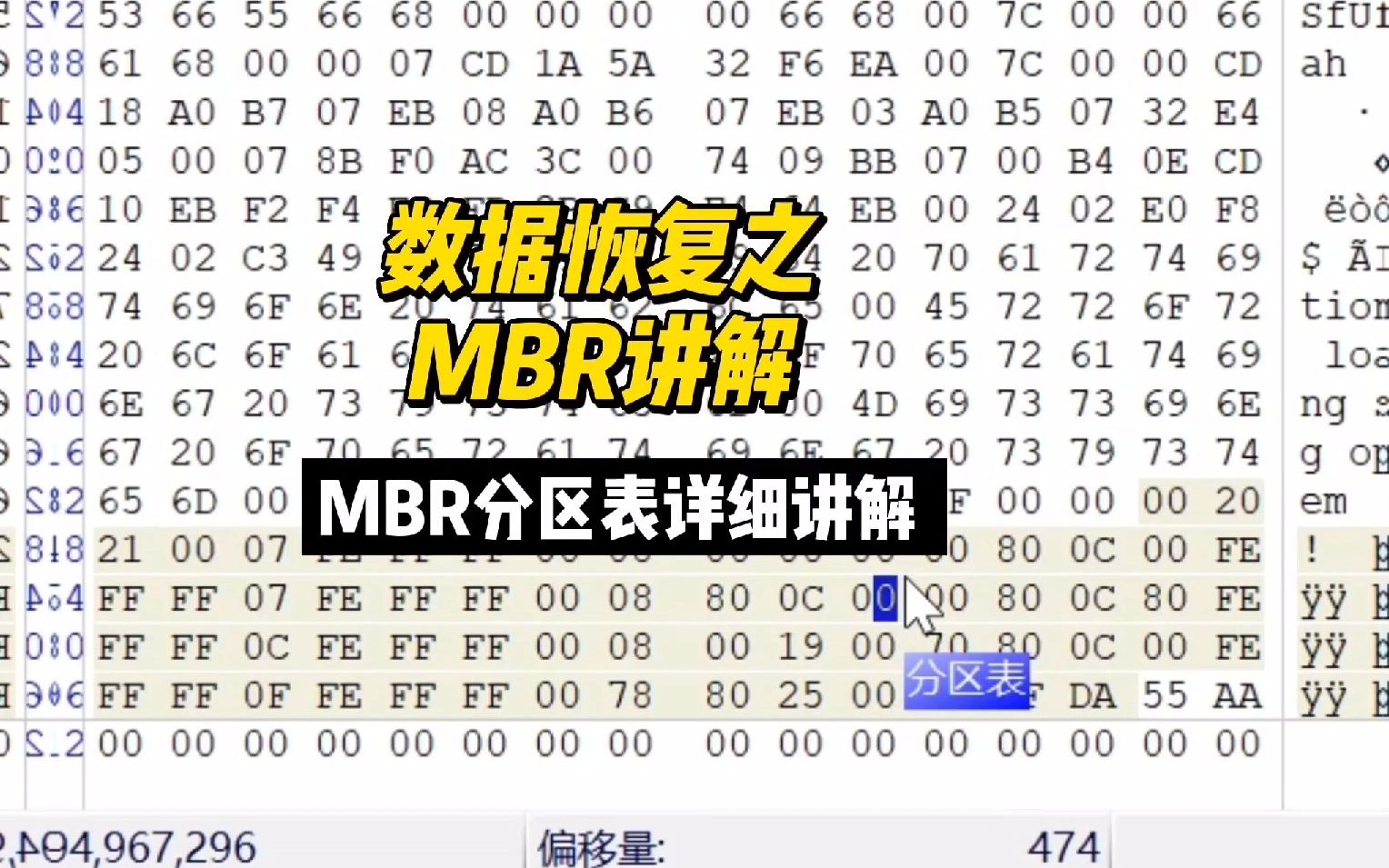 主引导记录(MBR)讲解  数据恢复陈楠哔哩哔哩bilibili