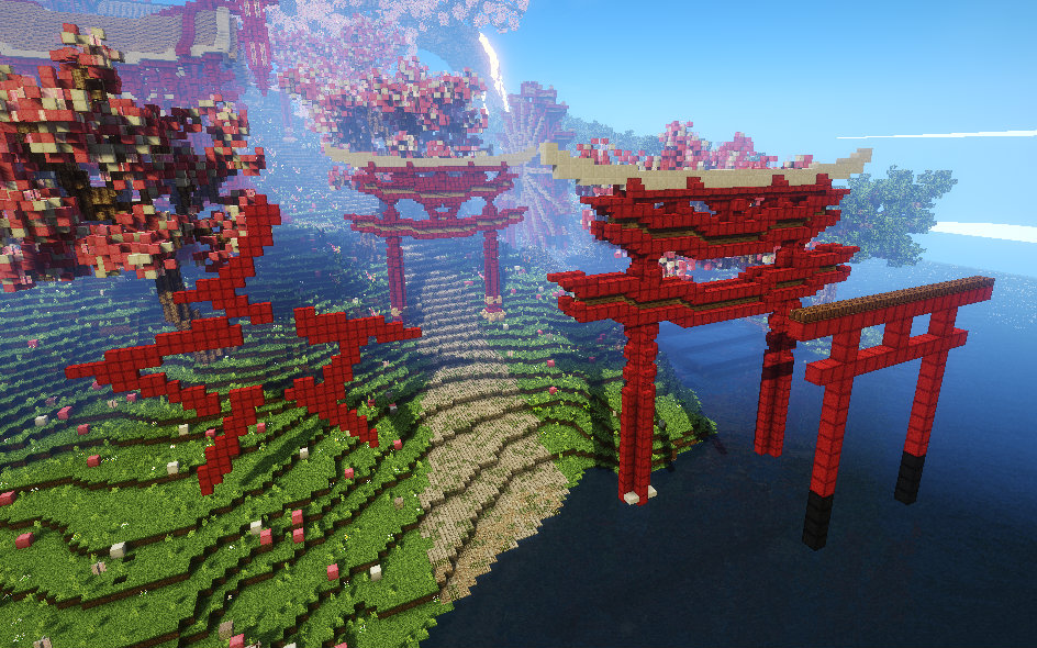 鸟居的制作流程【minecraft】我的世界建筑教学-鸟居