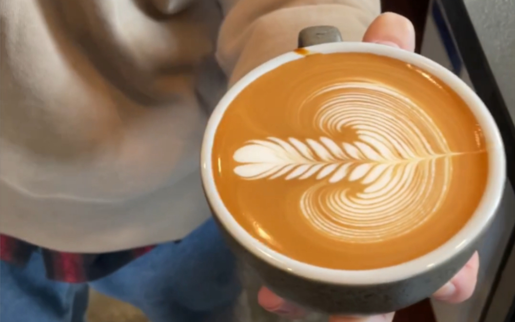 咖啡拉花-(树叶