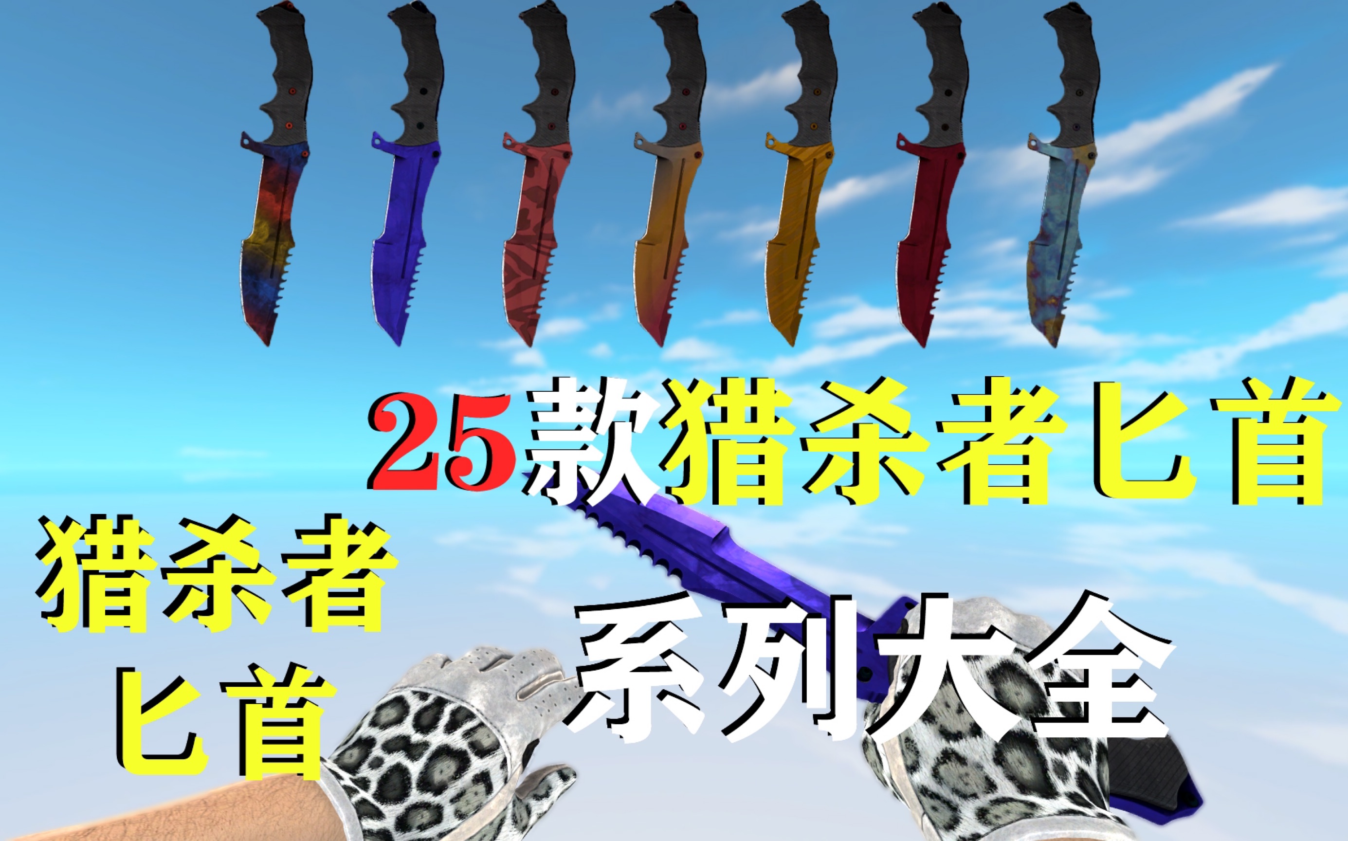 【CSGO饰品/猎杀者匕首】冷门中版型最好看的刀?25款猎杀者匕首系列大全!电子竞技热门视频