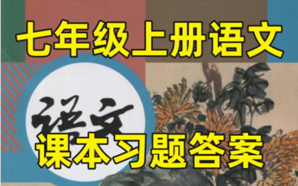 人教版七年级上册语文课本习题答案哔哩哔哩bilibili