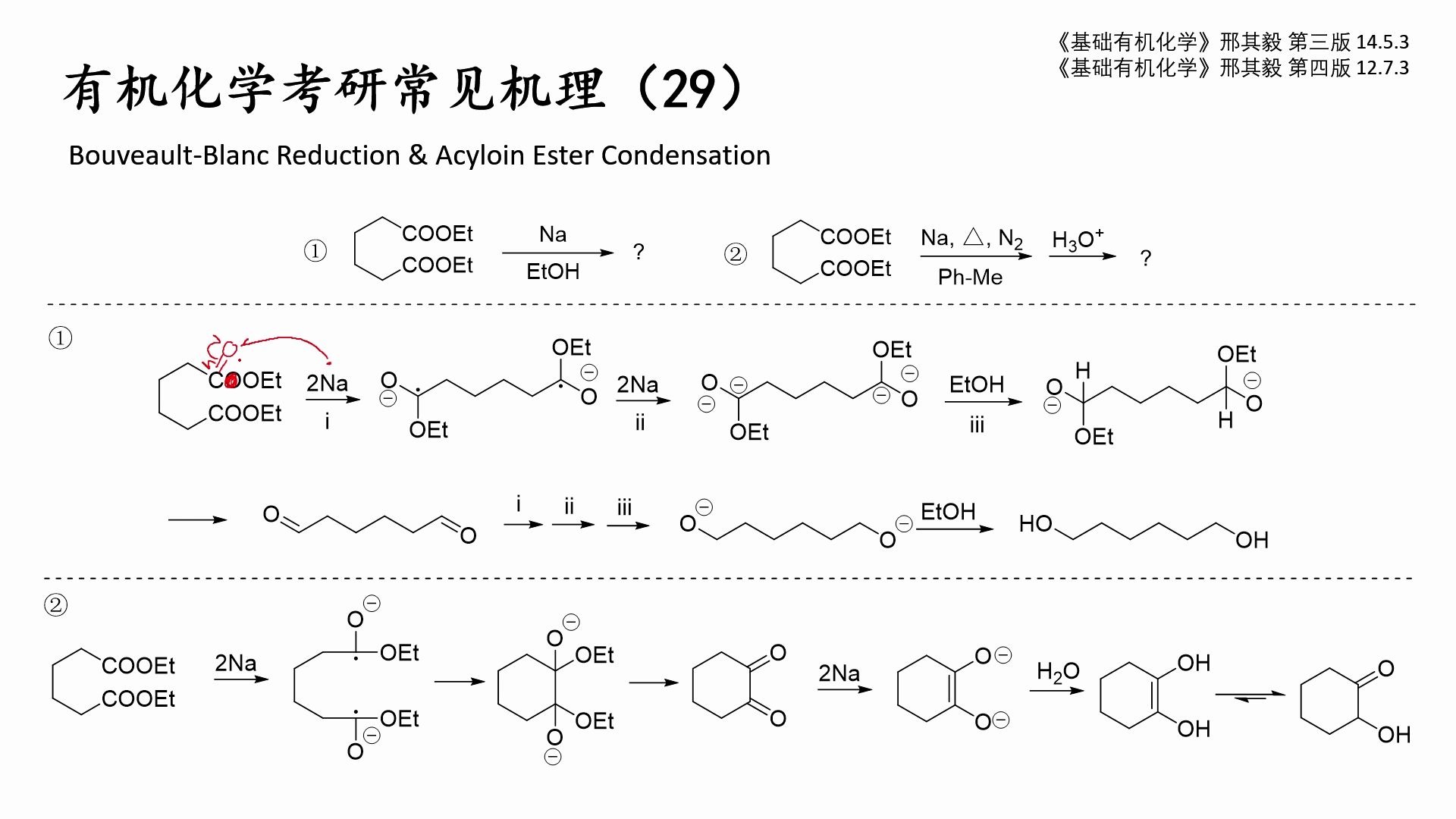 有机化学考研常见机理(29)——酯的金属钠还原—|鲍维特博朗克反应|BouveaultBlanc|酮醇缩合|𞟥Ÿ𚩅“”哩哔哩bilibili