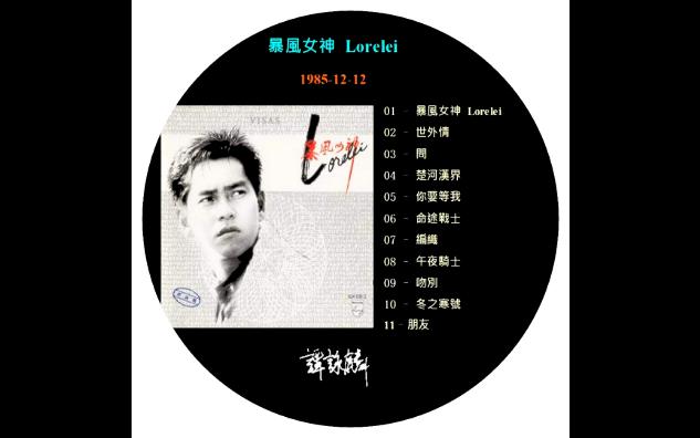 [图]《暴风女神Lorelei》1984年演唱会的大获成功后，谭咏麟乘胜追击，经过一番紧锣密鼓的打造，1985年的第二张专辑《暴风女神Lorelei》在下半年推出。