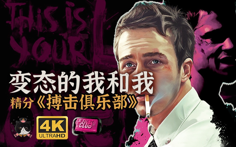 【慕成】精分品精分，我要杀死我《搏击俱乐部》男儿寻根路。大卫芬奇大师叙事，布拉德皮特完美西格玛，爱德华诺德变态表演。结合小说剧本分镜图探索精神分裂者内心世界