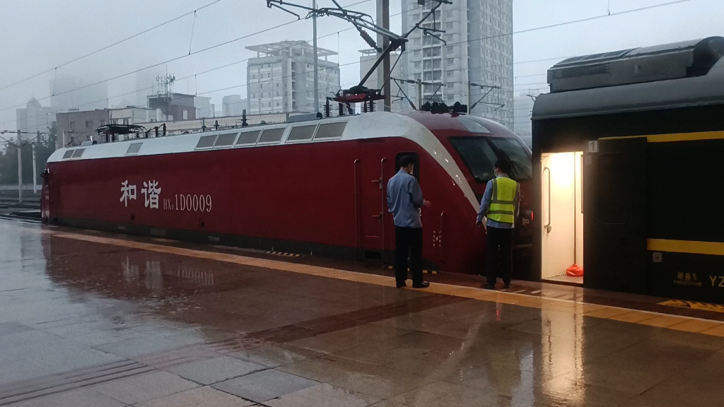 【4k·机车交路换挂作业】z392次武昌站到达机hxd1d 0009解挂过程实录