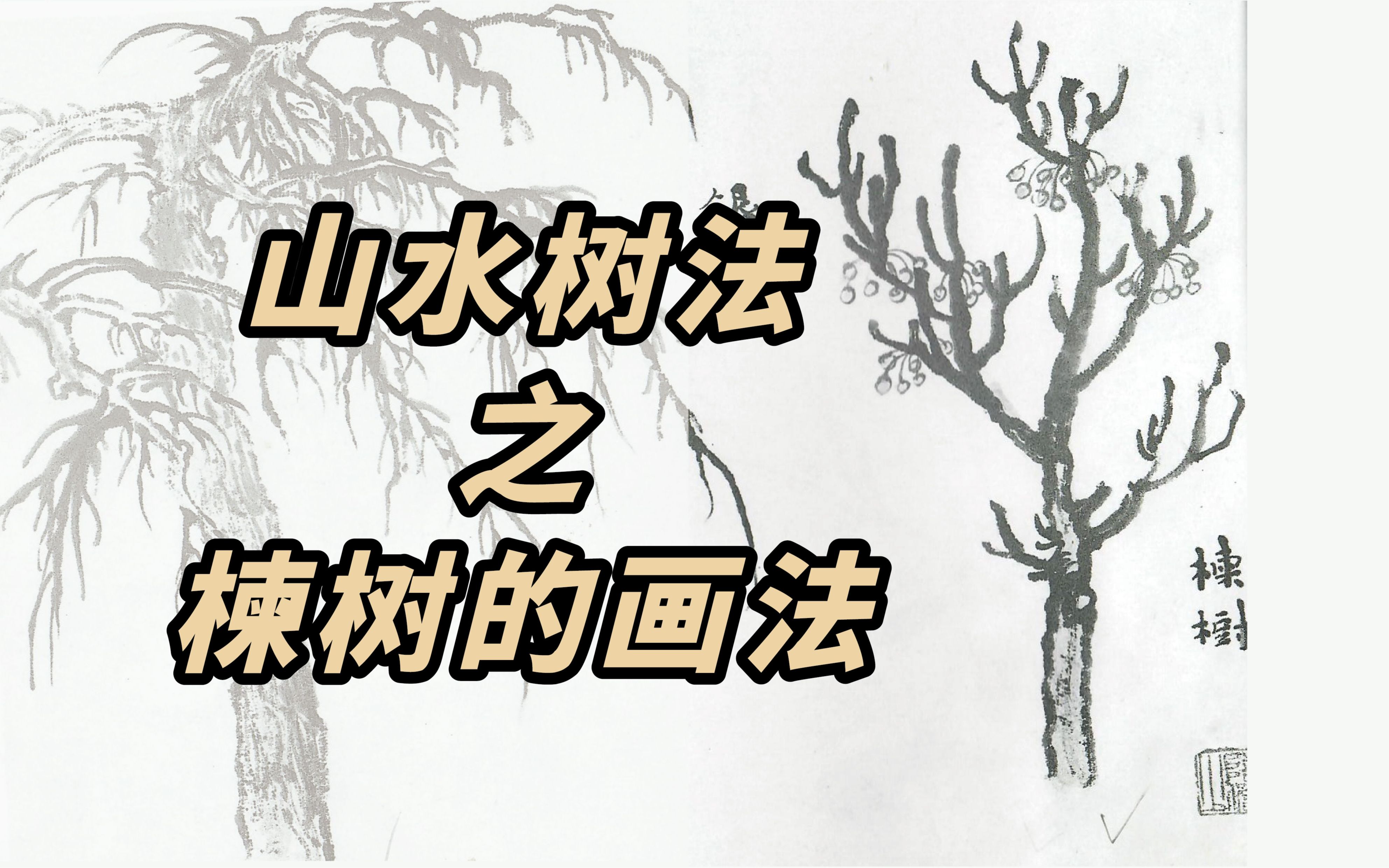 《每日一石,每日一树》42之国画树法楝树的画法哔哩哔哩bilibili